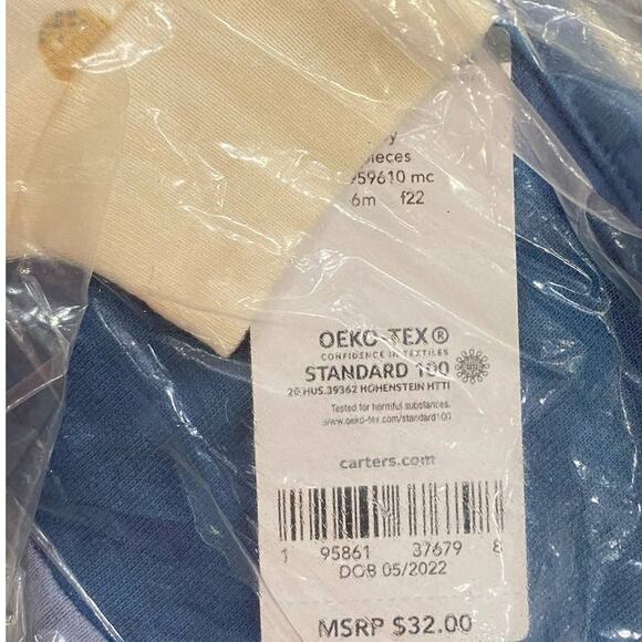 CARTER'S Baby Boys Striped Sleeveless Vest, Bodysuit and Pant, 3-Piece Set 6Mo - Picture 6 of 6